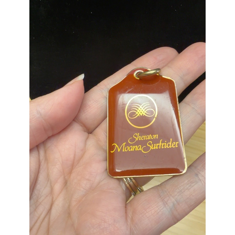 Vintage Sheraton Moana Surfrider Hawaii Hotel Key Tag Fob Waikiki 2.25"
